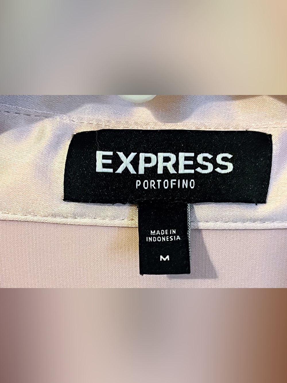Express Women's Satin Button-Down Shirt in Soft Blush - Picture 9 of 14